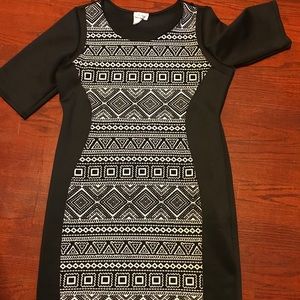Sexy color-block Black and White Bodycon Dress